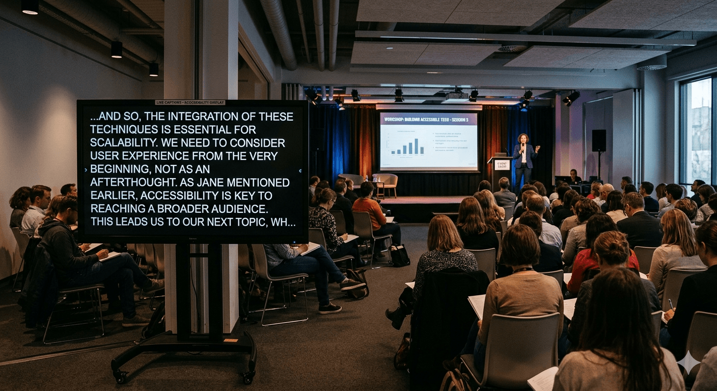 Full screen captions on a device