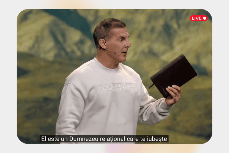 Live translated captions on a video stream